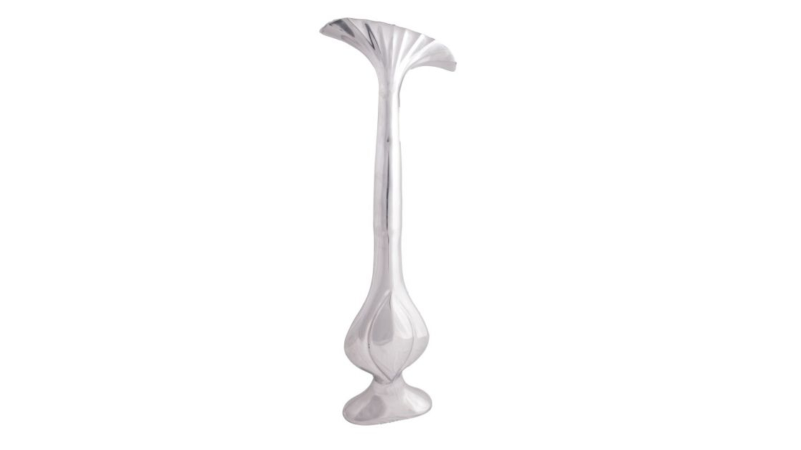SSH Collection Polished Aluminium Lotus Tall Vase
