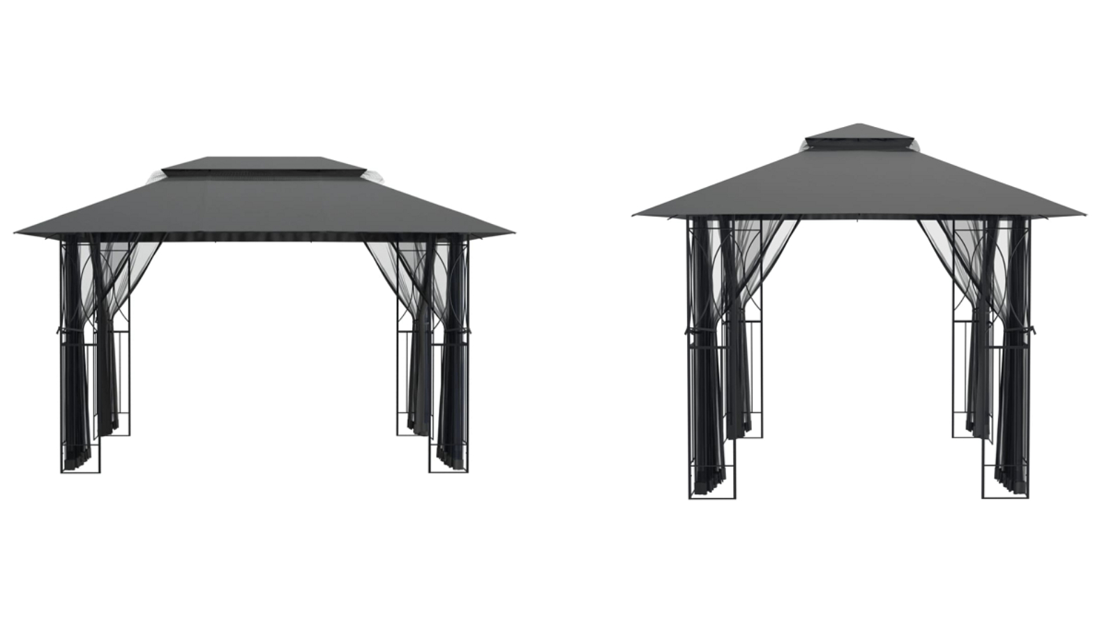 vidaXL Anthracite Gazebo with Sidewall