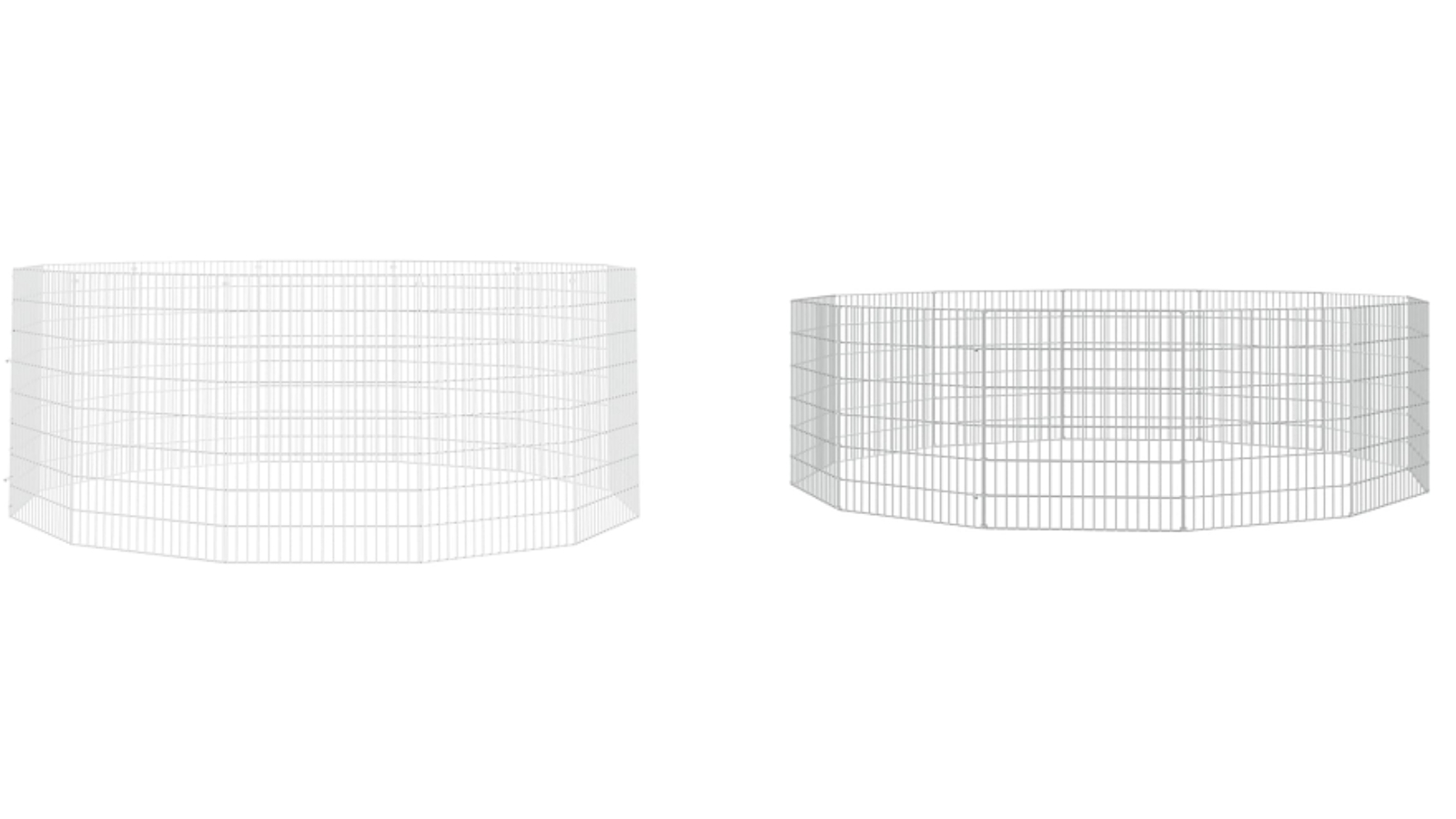 vidaXL Galvanised Iron 12-Panel Free Range Animal Enclosure
