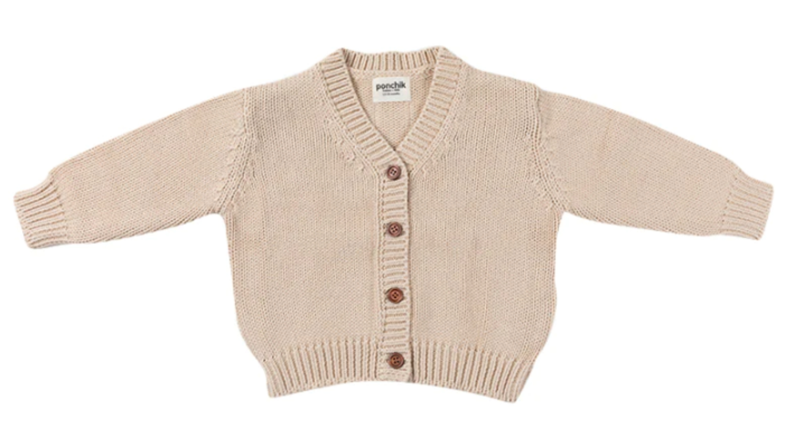 Ponchik Shortbread V-Neck Knitted Cardigan - 0-3 months