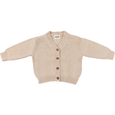 Ponchik Shortbread V-Neck Knitted Cardigan - 0-3 months