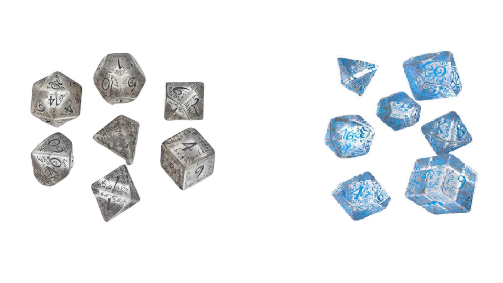 Q Workshop Set of 7 Elvish Translucent Dice
