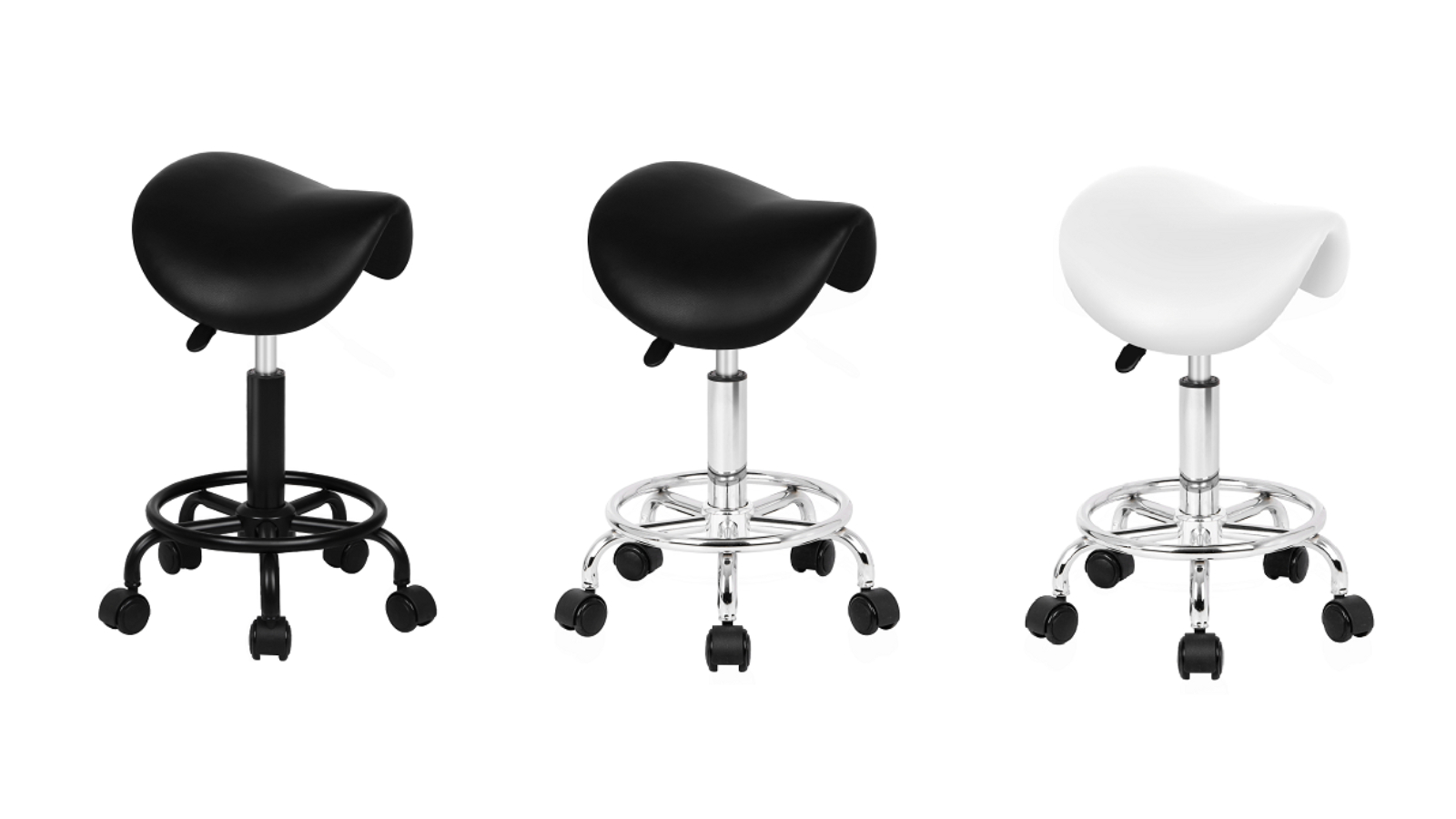 Alfordson Set of 2 Sierra Saddle Swivel Barber Hair Dress Salon Stool