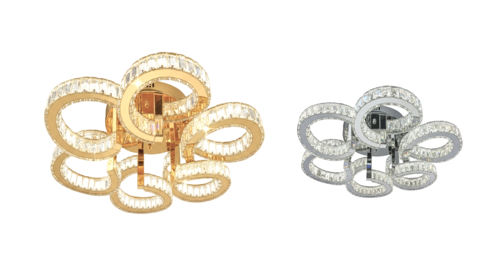 Element Lighting Ciao 70cm CTC LED Tri-Colour 6-Ring Crystal Light
