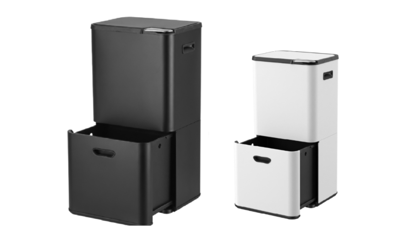 Cefito 63L Rubbish Compartment Carbon Steel Split Door Trash Can
