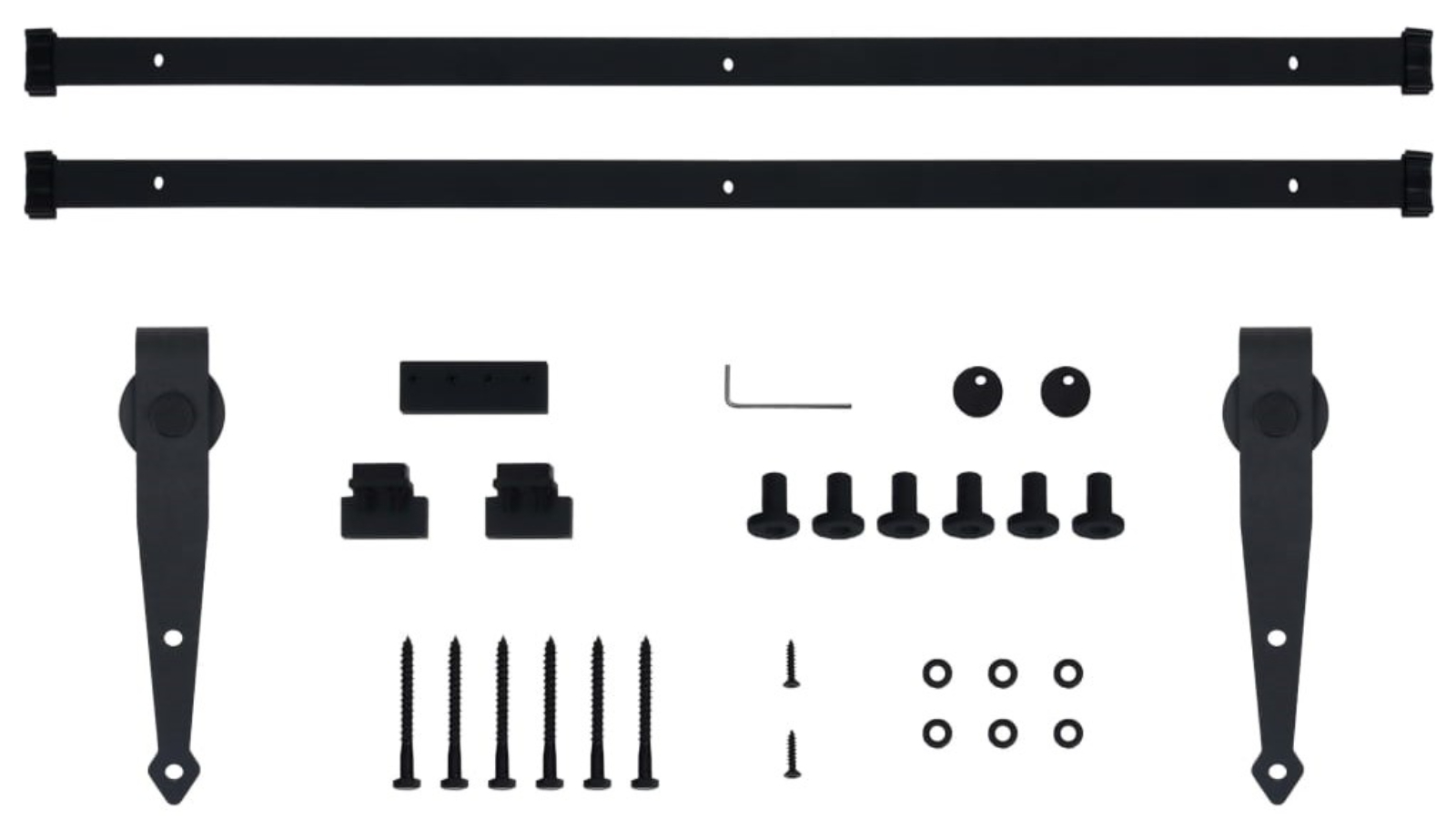 vidaXL Carbon Steel Mini Sliding Barn Door Kit with Pointed Ends - 200cm