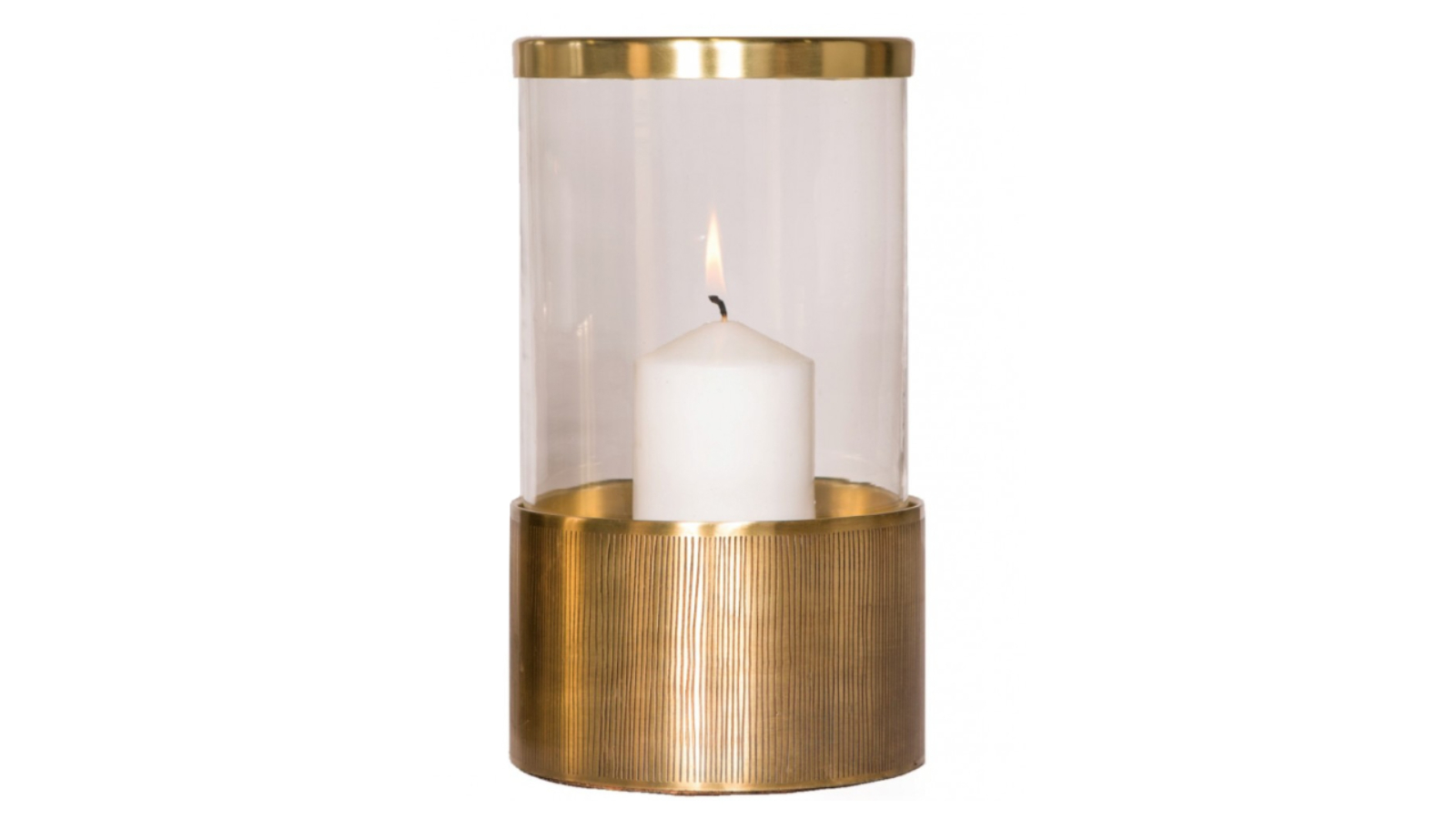 SSH Collection Ziggy Brass Tall Hurricane Lamp - 39cm 