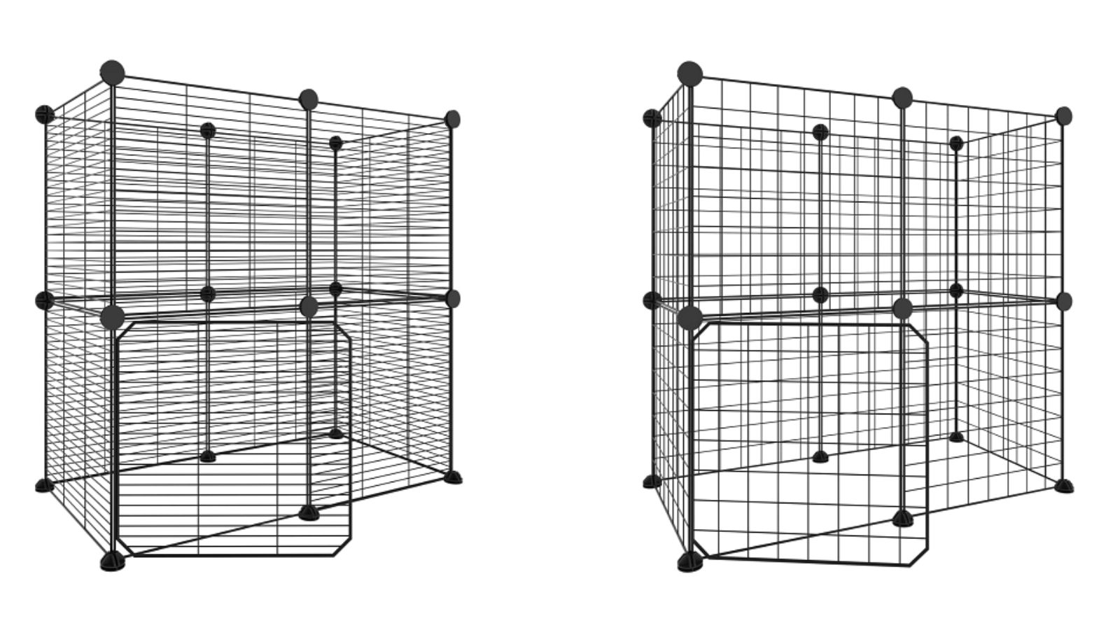 vidaXL 12-Panel Steel Black Chicken Cage with Door