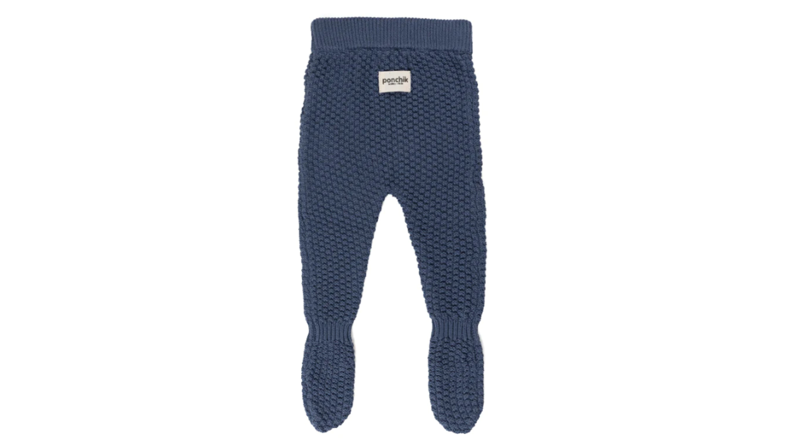 Ponchik Slate Footed Bubble Knit Pant Leggings - 3-6 months