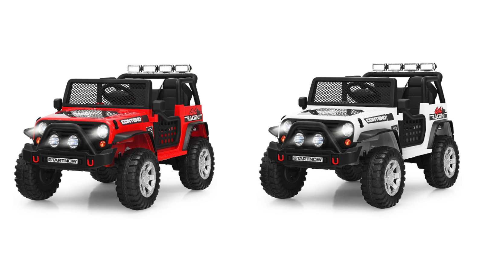 Costway 12V Electric Ride-On Truck with Remote Control Music Light and USB Outlet