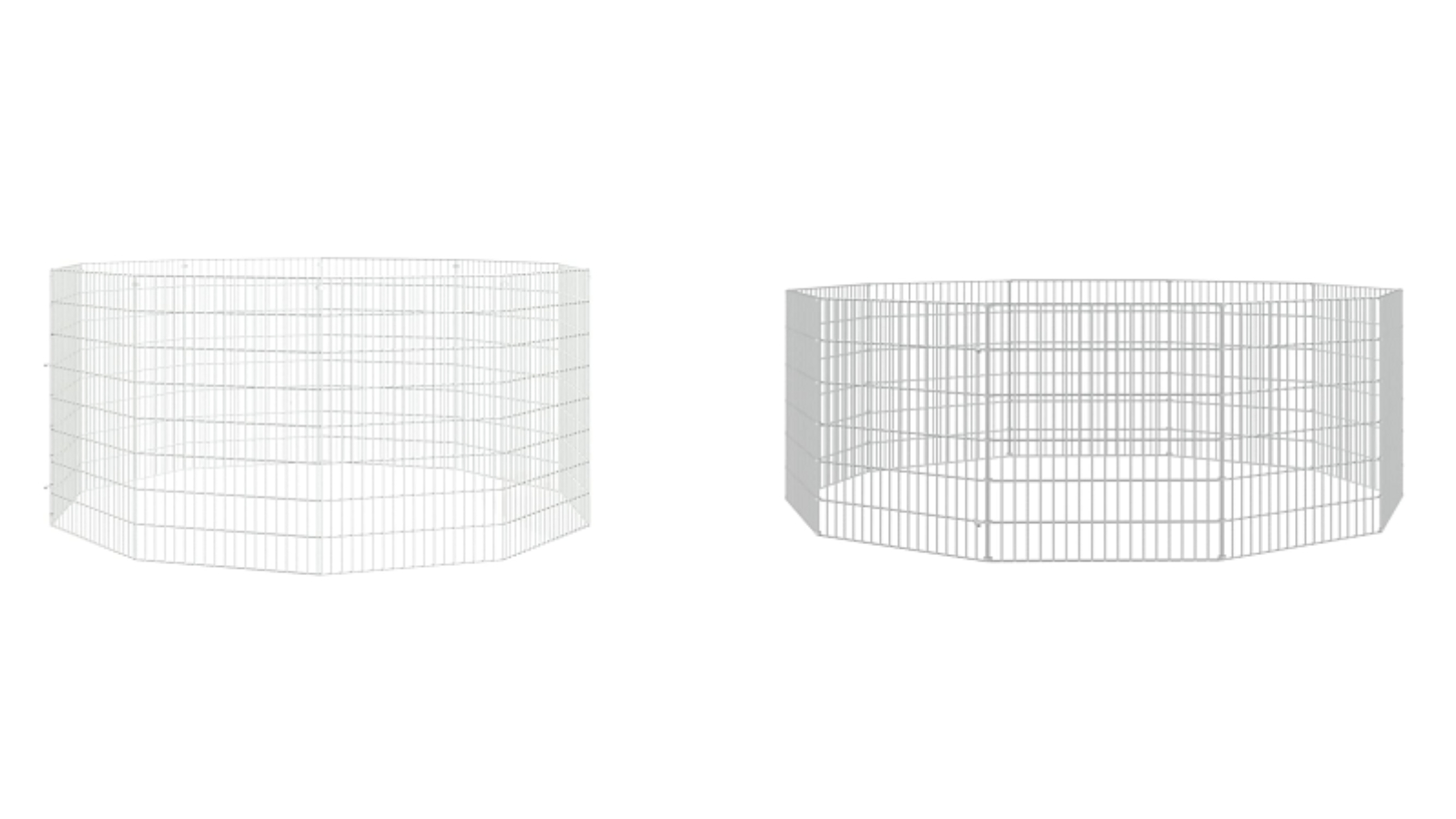 vidaXL Galvanised Iron 10-Panel Free Range Animal Enclosure