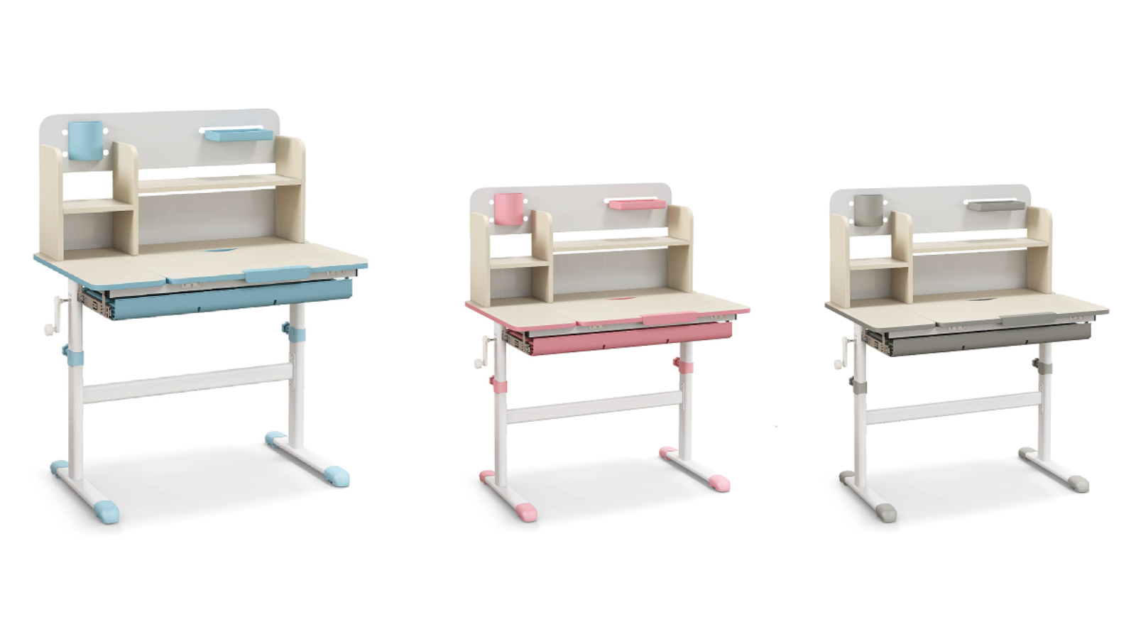 Costway Height Adjustable Learning Table with Tiltable Desktop and Pull-Out Drawer