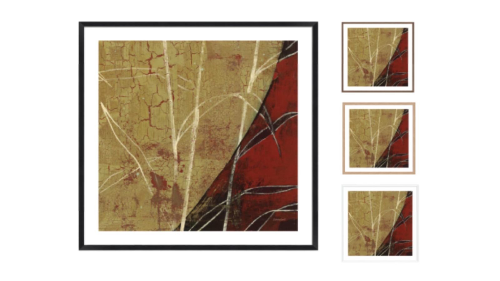 La Grolla Sun Stems Tile II Frame Wall Art
