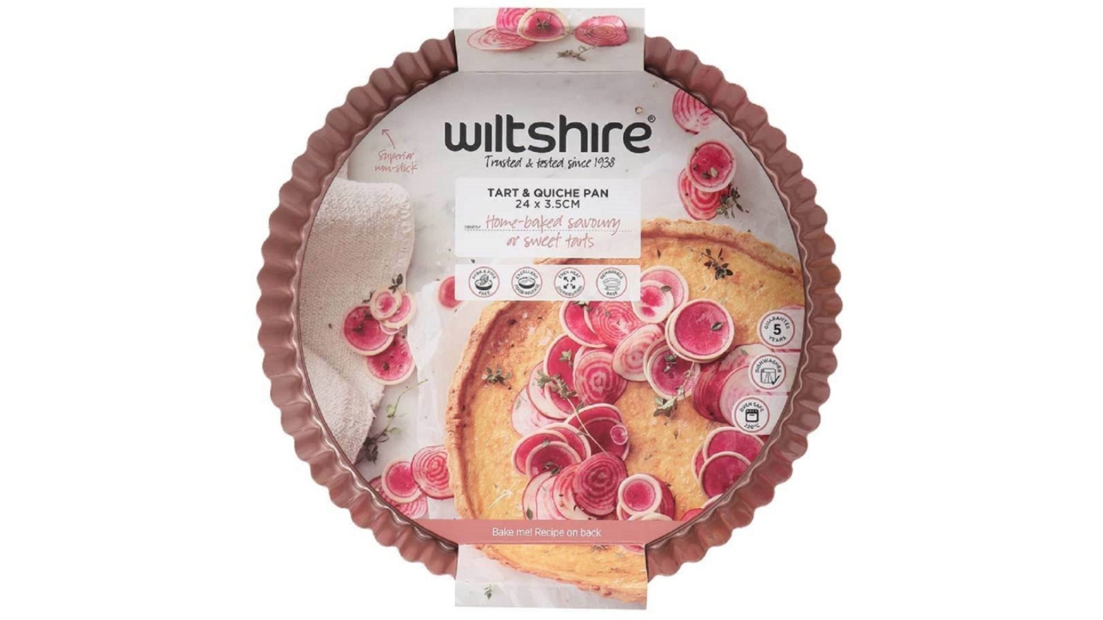 Wiltshire Rose Gold Non Stick Tart Quiche Pan - 24cm