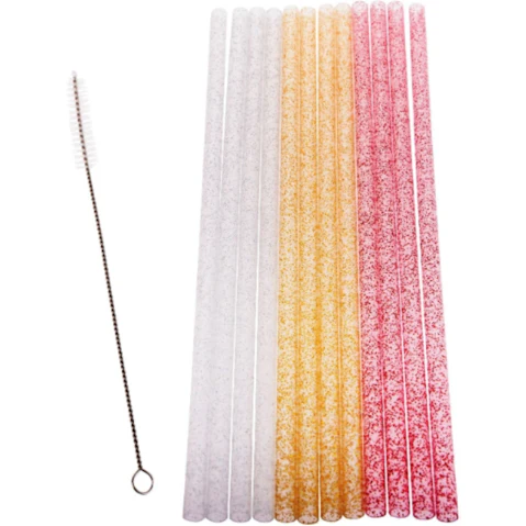 Appetito Reusable BPA Free Sparkle Party Straws - Set of 12
