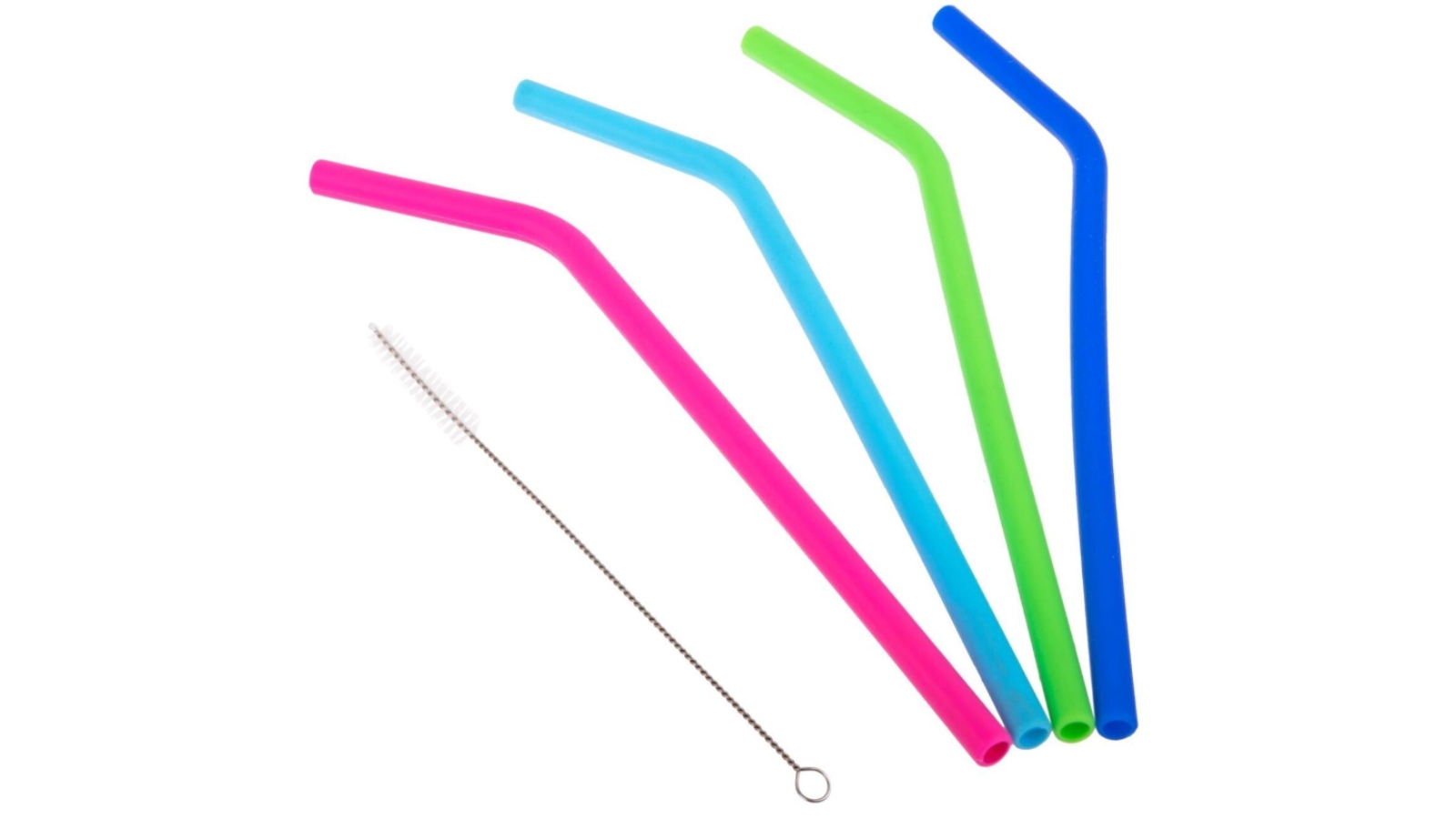 Appetito Set of 4 Reusable BPA Free Silicone Drinking Straws