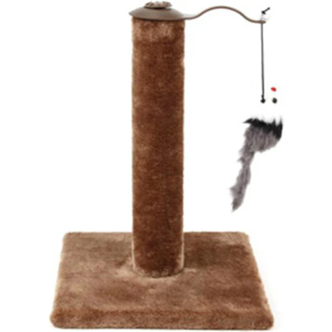 YES4PETS Cat Single Scratching Post with Toy 30 x 30 x 40cm - Brown