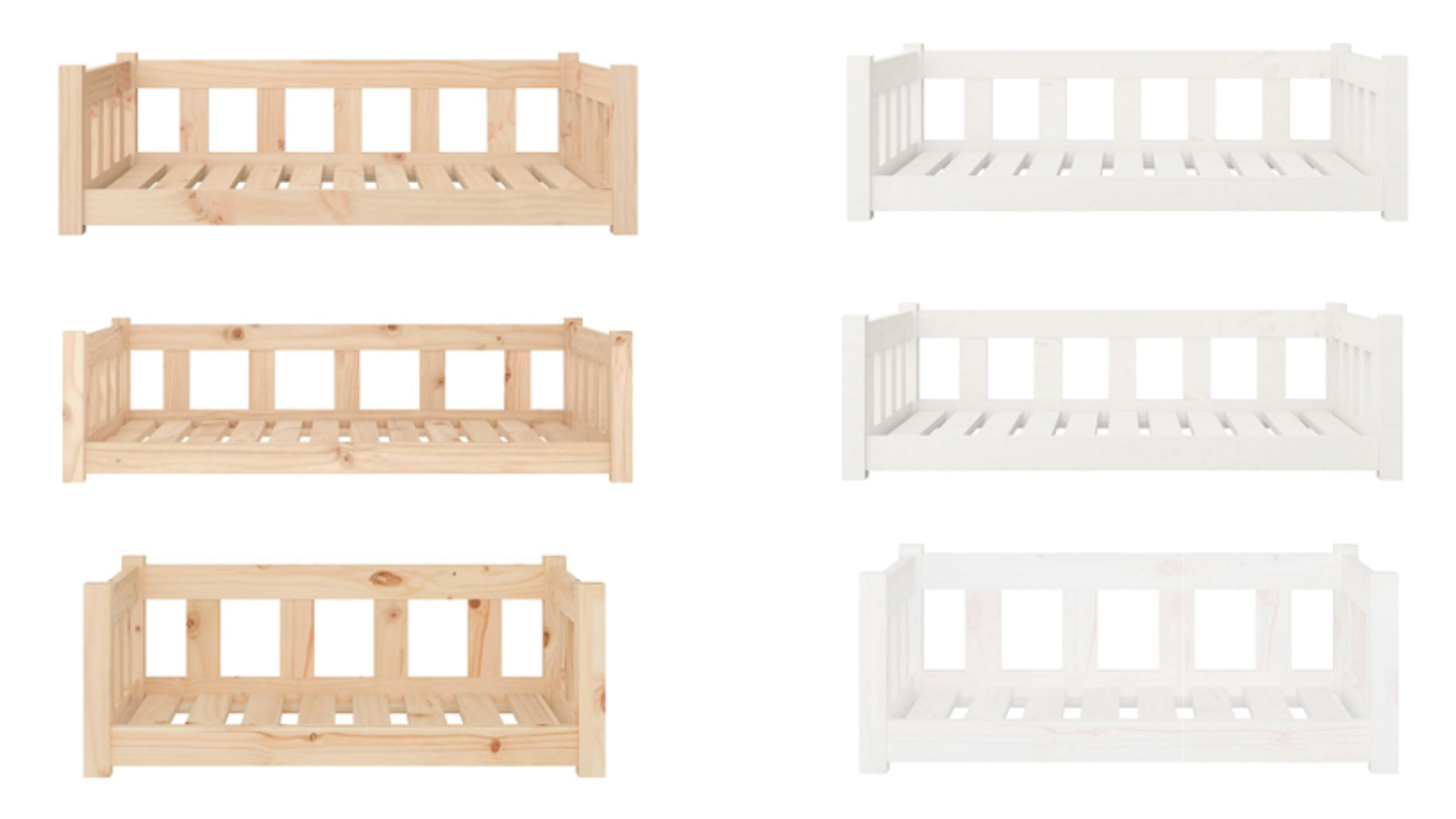 vidaXL Solid Wood Pine Dog Bed 