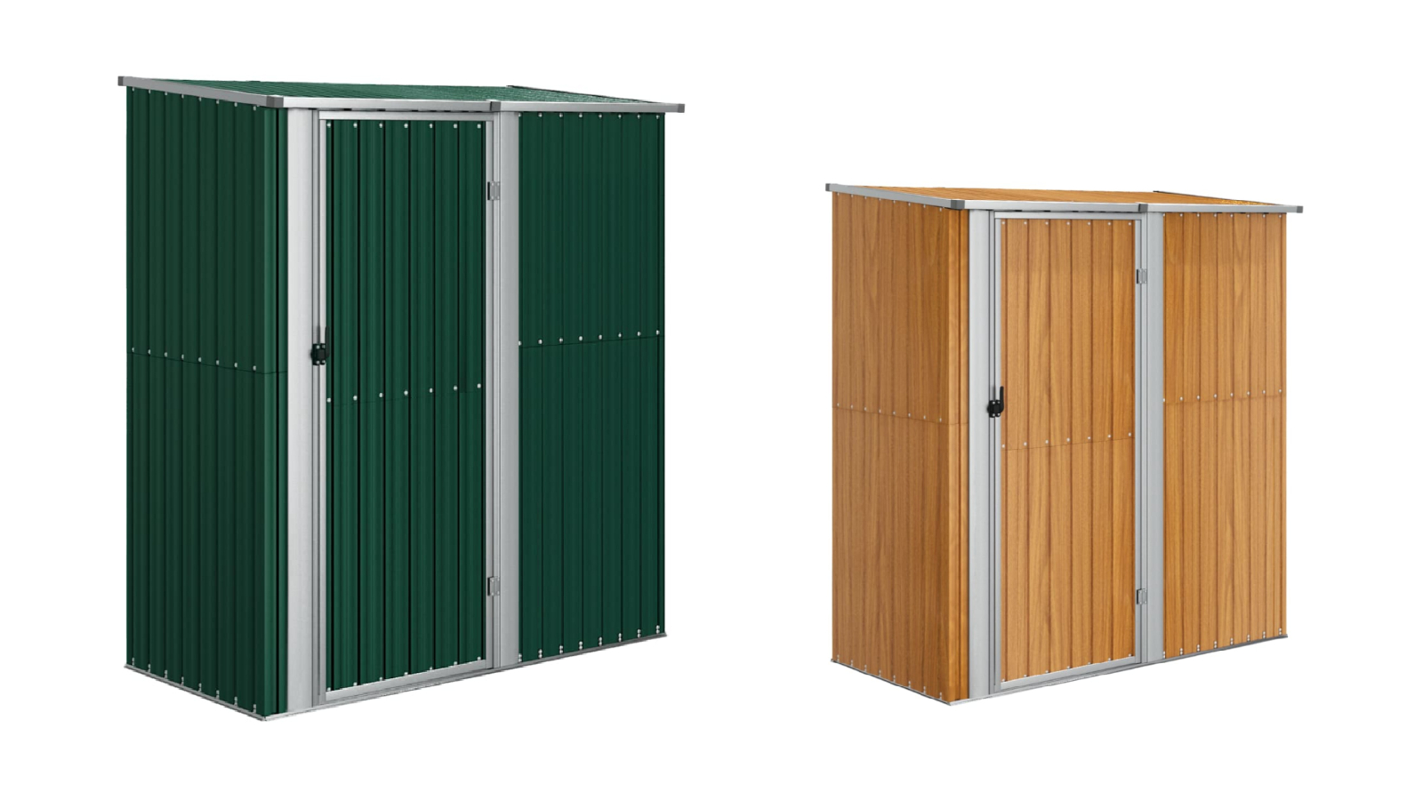 vidaXL Galvanised Steel 180.5 x 97 x 209.5cm Garden Shed