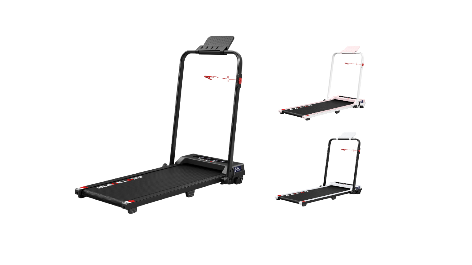 Black Lord Under Desk Foldable Electric Walking Pad with Handrail