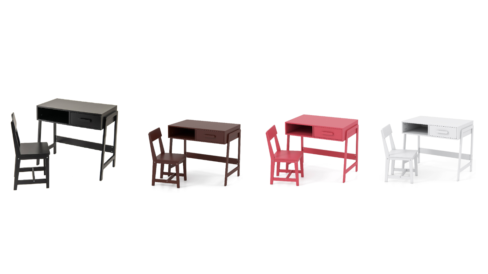 Costway Wooden Study Table and Chair Set with Storage Drawer