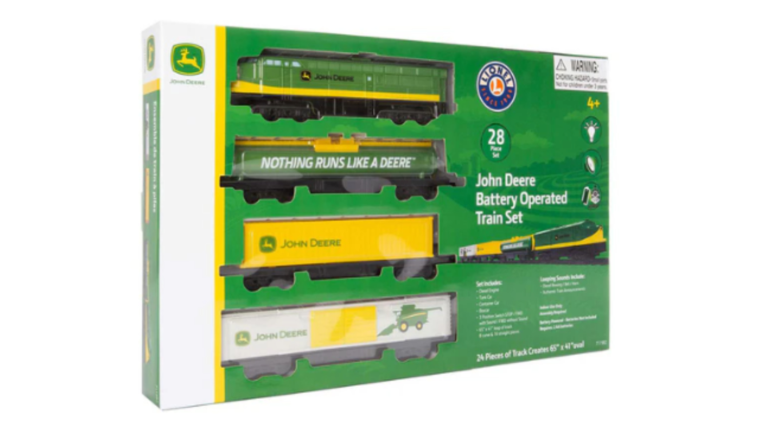 John Deere Battery Powered Mini Diesel Train Set 28 Piece Set