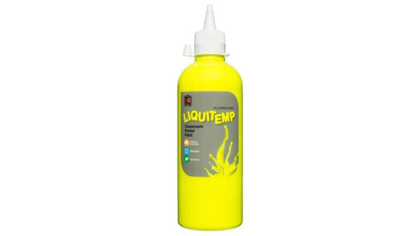 Educational Colours Liquitemp Non-Toxic 500ml Poster Paint - Fluoro Yellow