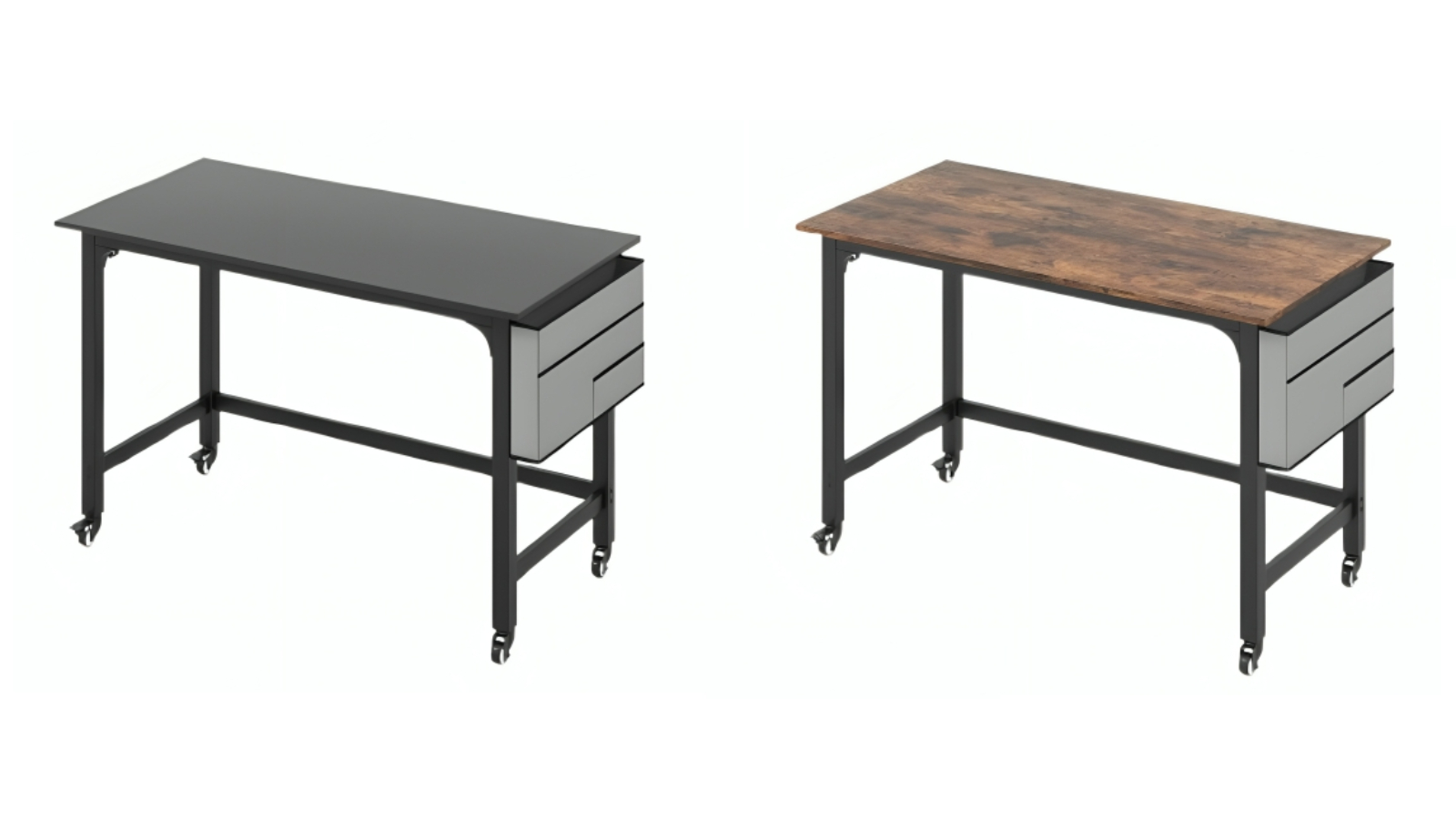 Costway 1.2metre Mobile Workstation Desk with Bag Side Hook
