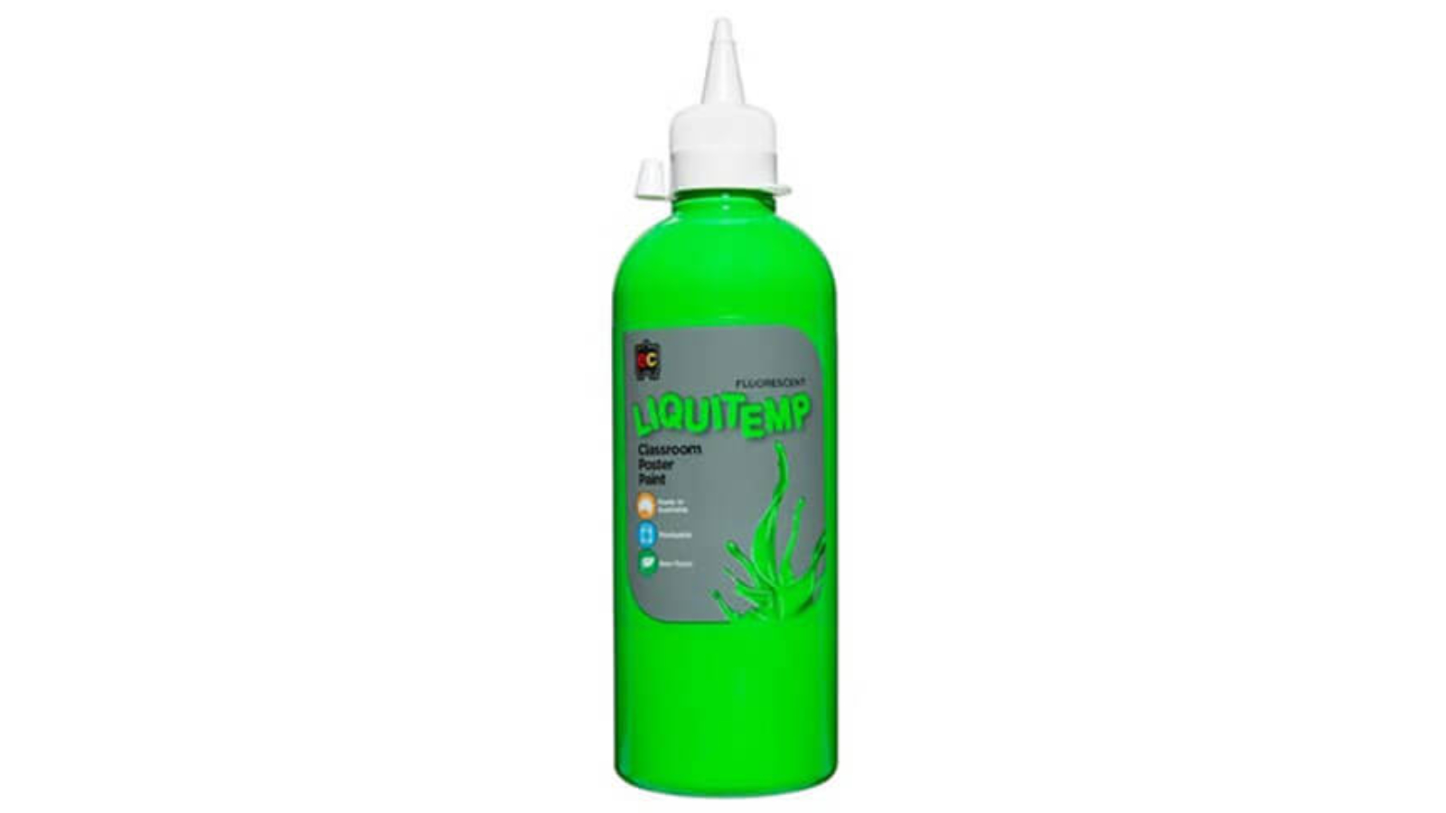 Educational Colours Liquitemp Non-Toxic 500ml Poster Paint - Fluoro Green