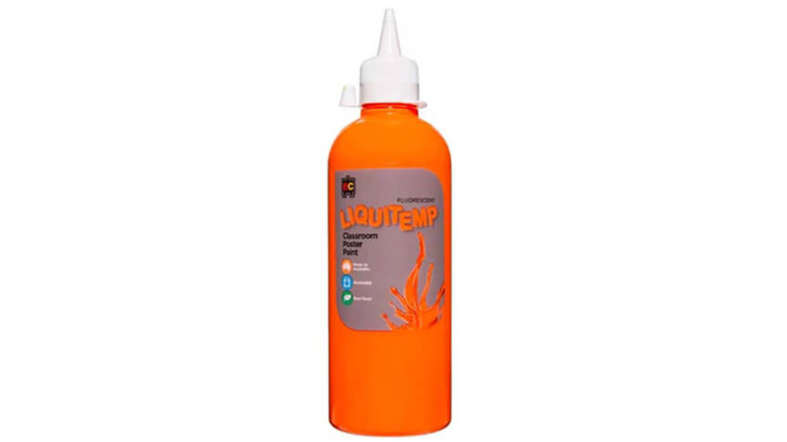 Educational Colours Liquitemp Non-Toxic 500ml Poster Paint - Fluoro Orange