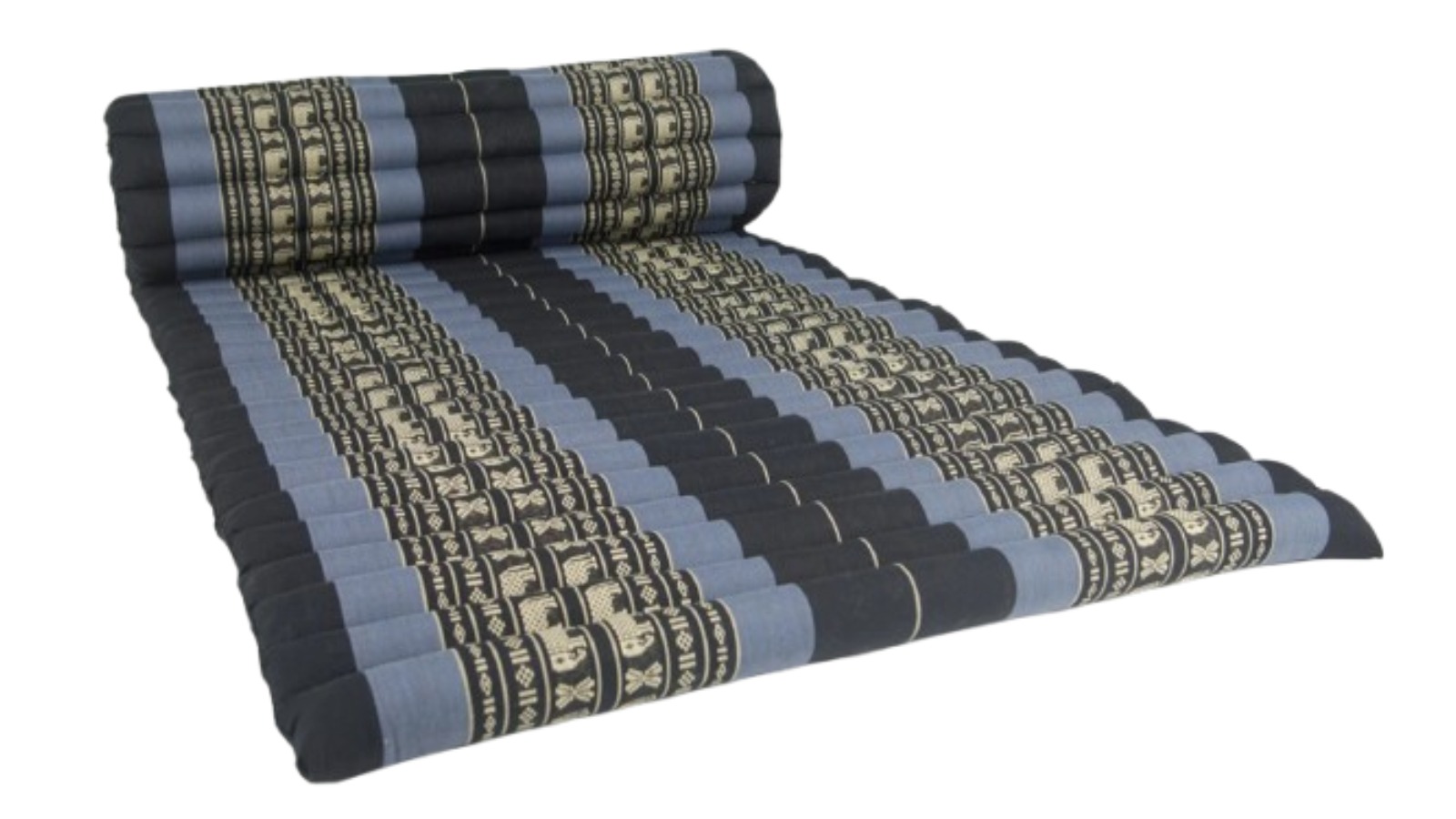 Mango Trees Handmade Thai Kapok Roll-Up Mattress Organic Sleeping Mat - Blue/Grey