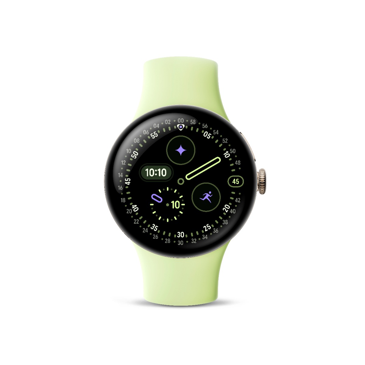 Google Pixel Watch 4 Bluetooth - Champagne Gold 41mm Aluminium Case with Lemongrass Active Band