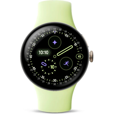 Google Pixel Watch 4 Bluetooth - Champagne Gold 41mm Aluminium Case with Lemongrass Active Band