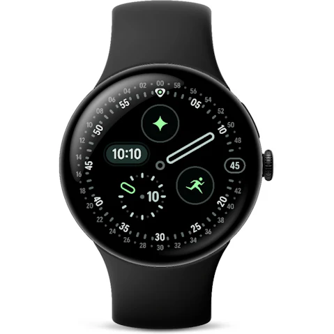 Google Pixel Watch 4 Bluetooth - Matte Black 45mm Aluminium Case with Obsidian Active Band