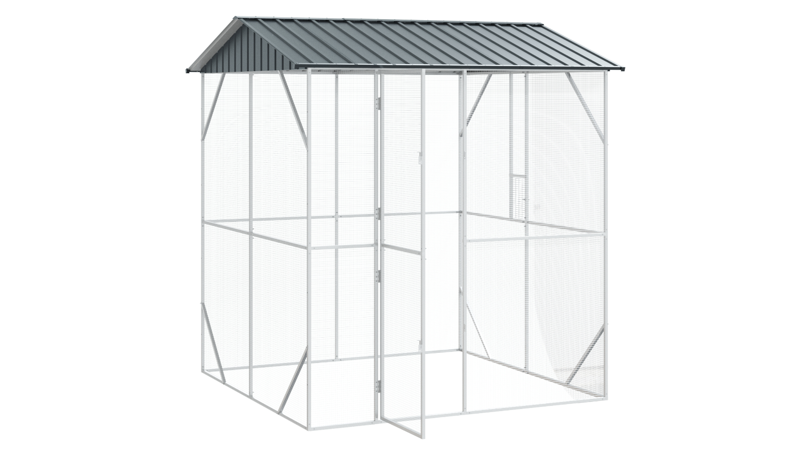 vidaXL 210 x 227 x 247cm Steel Bird Aviary - Anthracite