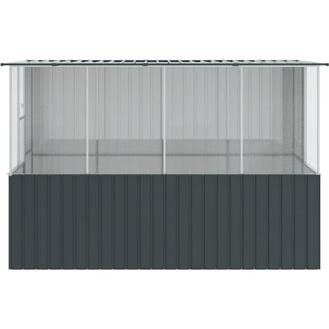 vidaXL Anthracite Galvanised Steel Bird Cage - 315 x 167 x 200cm