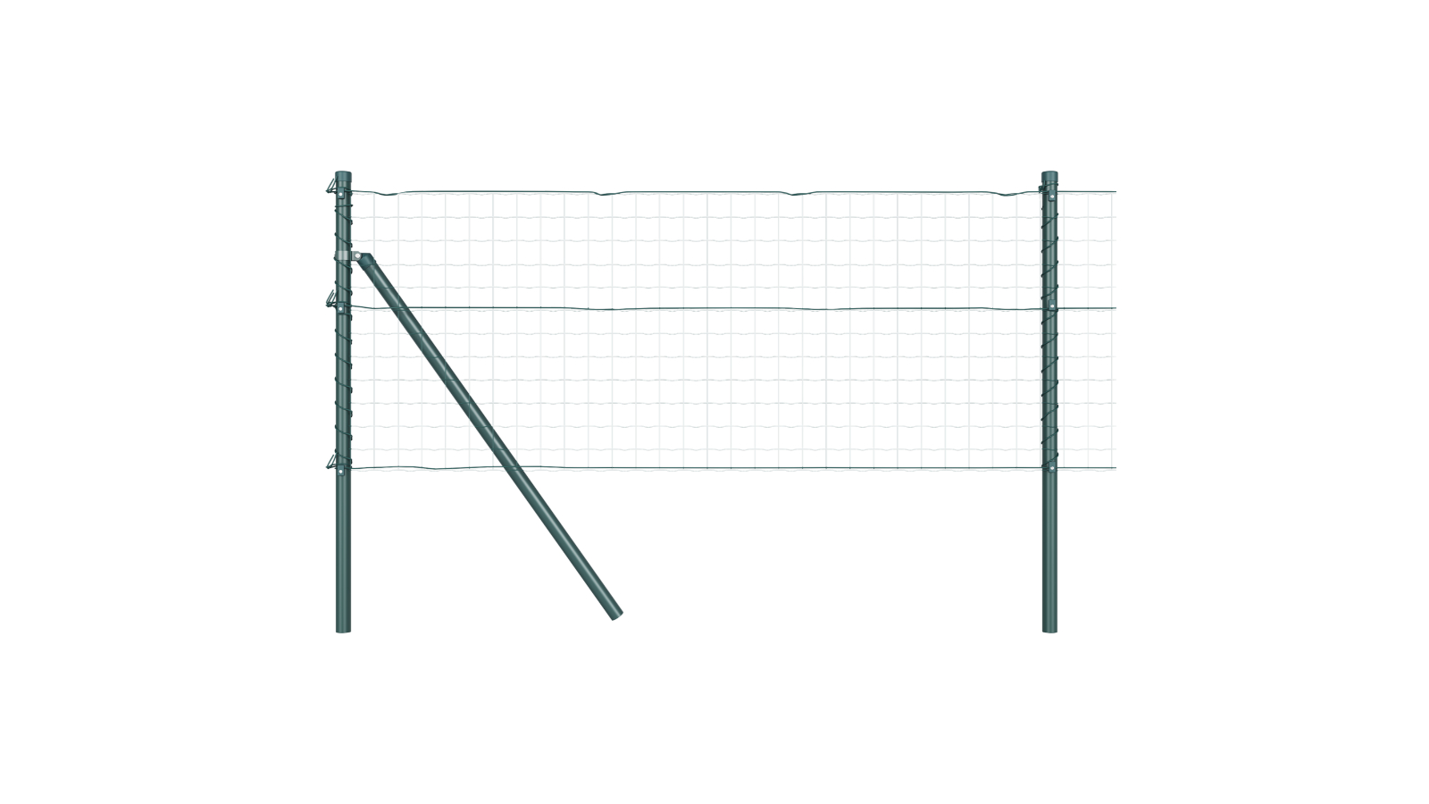 vidaXL 52 Piece Galvanised Steel Green Fence Post - 3.2 x 100cm