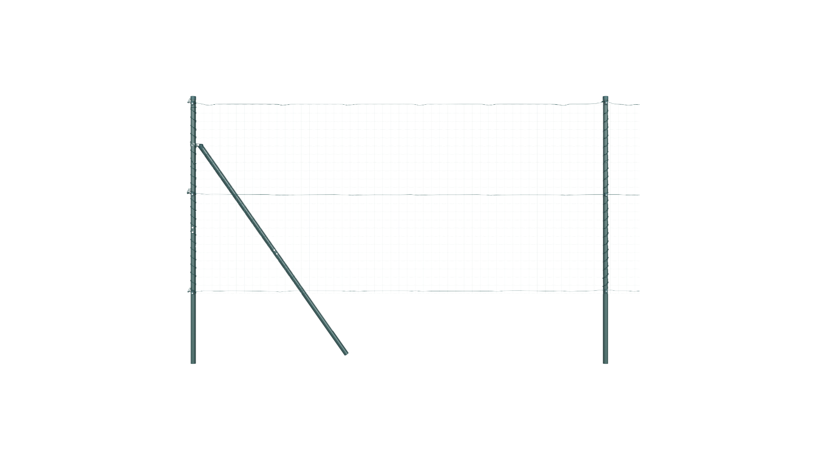 vidaXL 13 Piece Galvanised Steel Green Fence Post - 3.2 x 150cm
