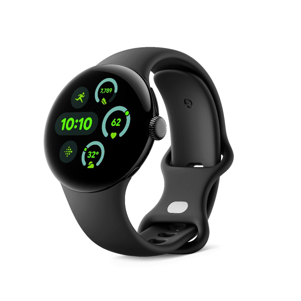 Google Pixel Watch 3 Bluetooth Matte Black 41mm Aluminium Case with Obsidian Active Band Harvey Norman