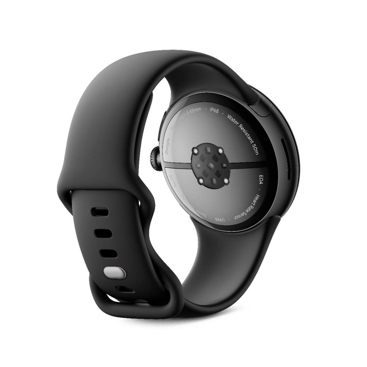 Google Pixel Watch 3 Bluetooth Matte Black 45mm Aluminium Case with Obsidian Active Band Harvey Norman