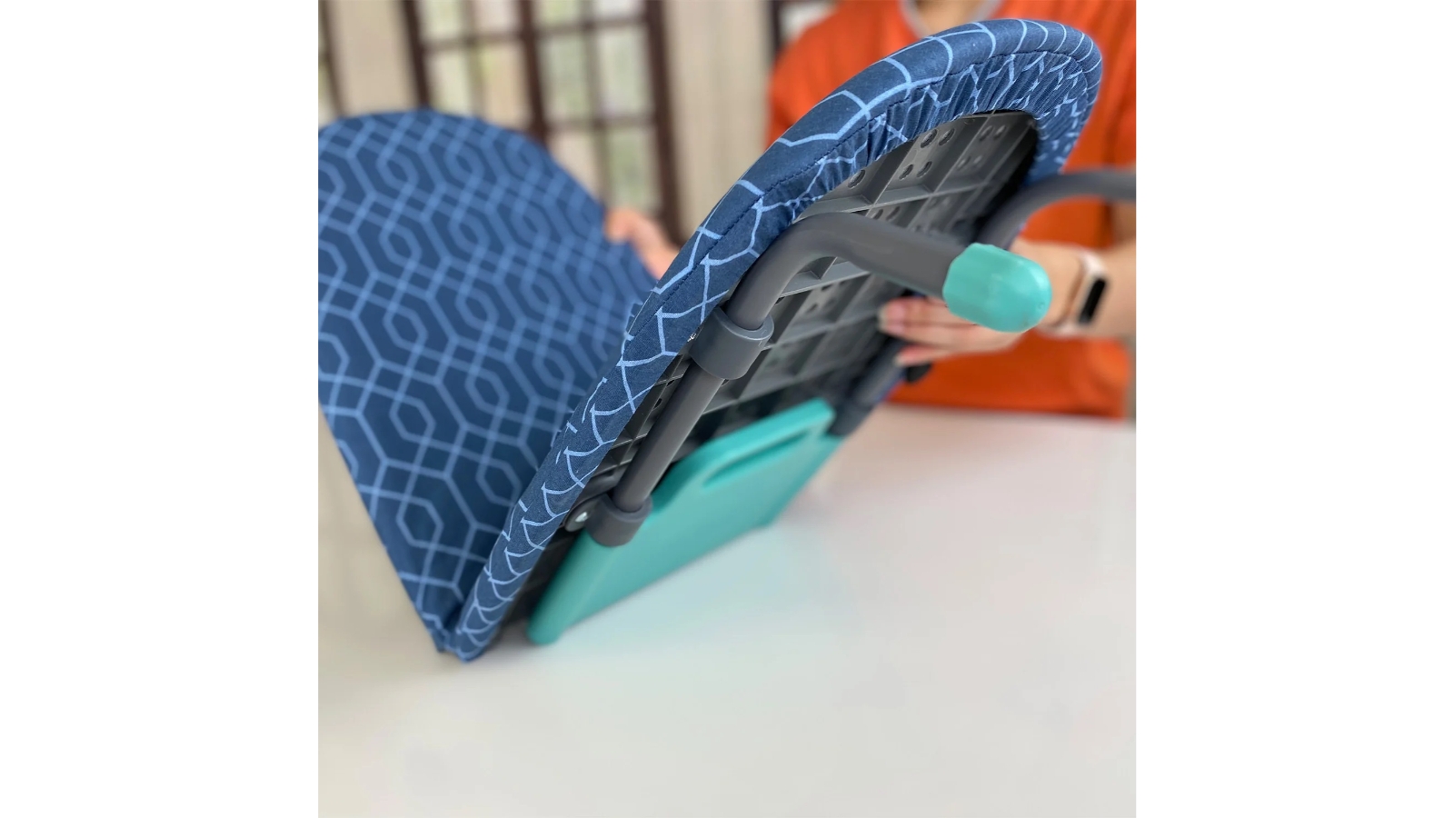 Kleva Foldable Cotton Ironing Board Blue Harvey Norman