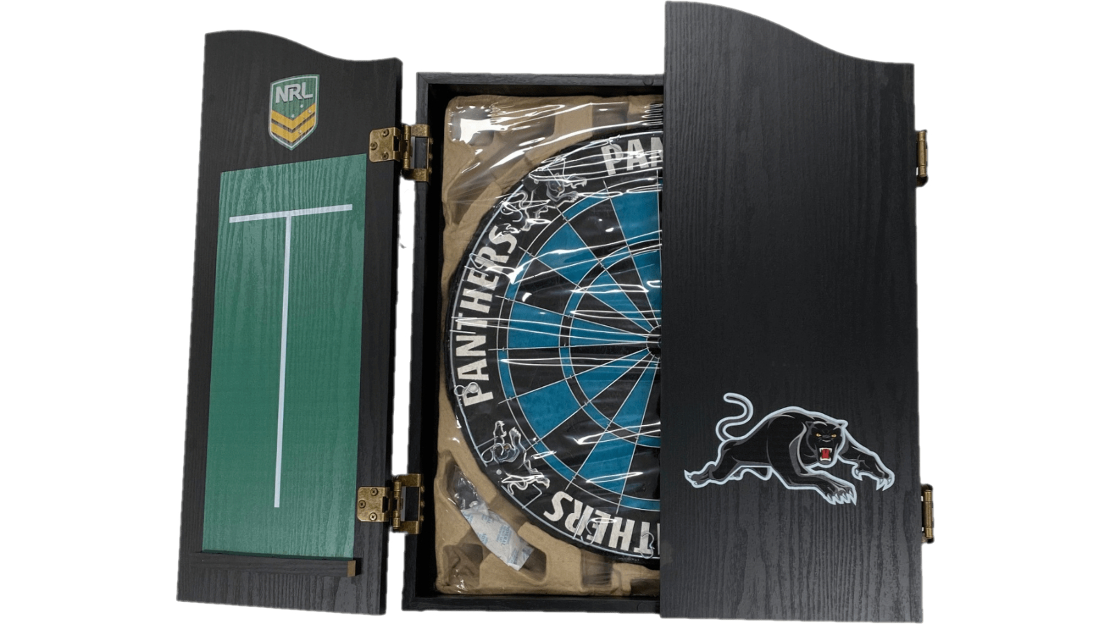 NRL Penrith Panthers Dartboard and Cabinet Set