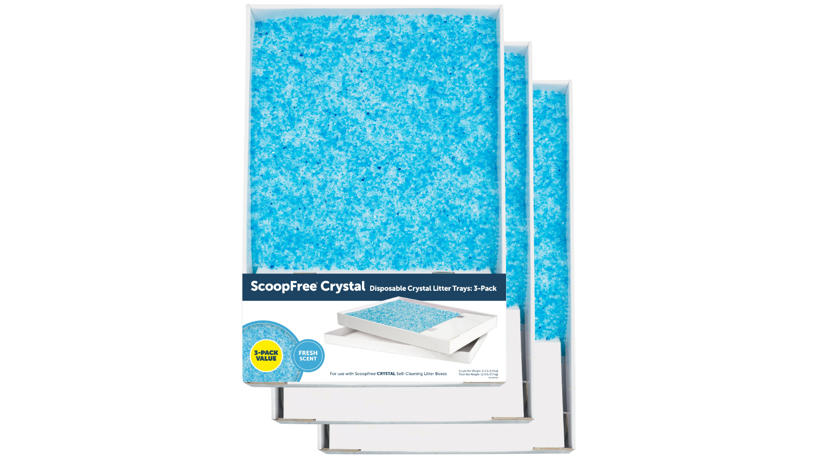 Petsafe Pack of 3 Fresh Scent Scoop-Free Crystal Disposable Litter Tray