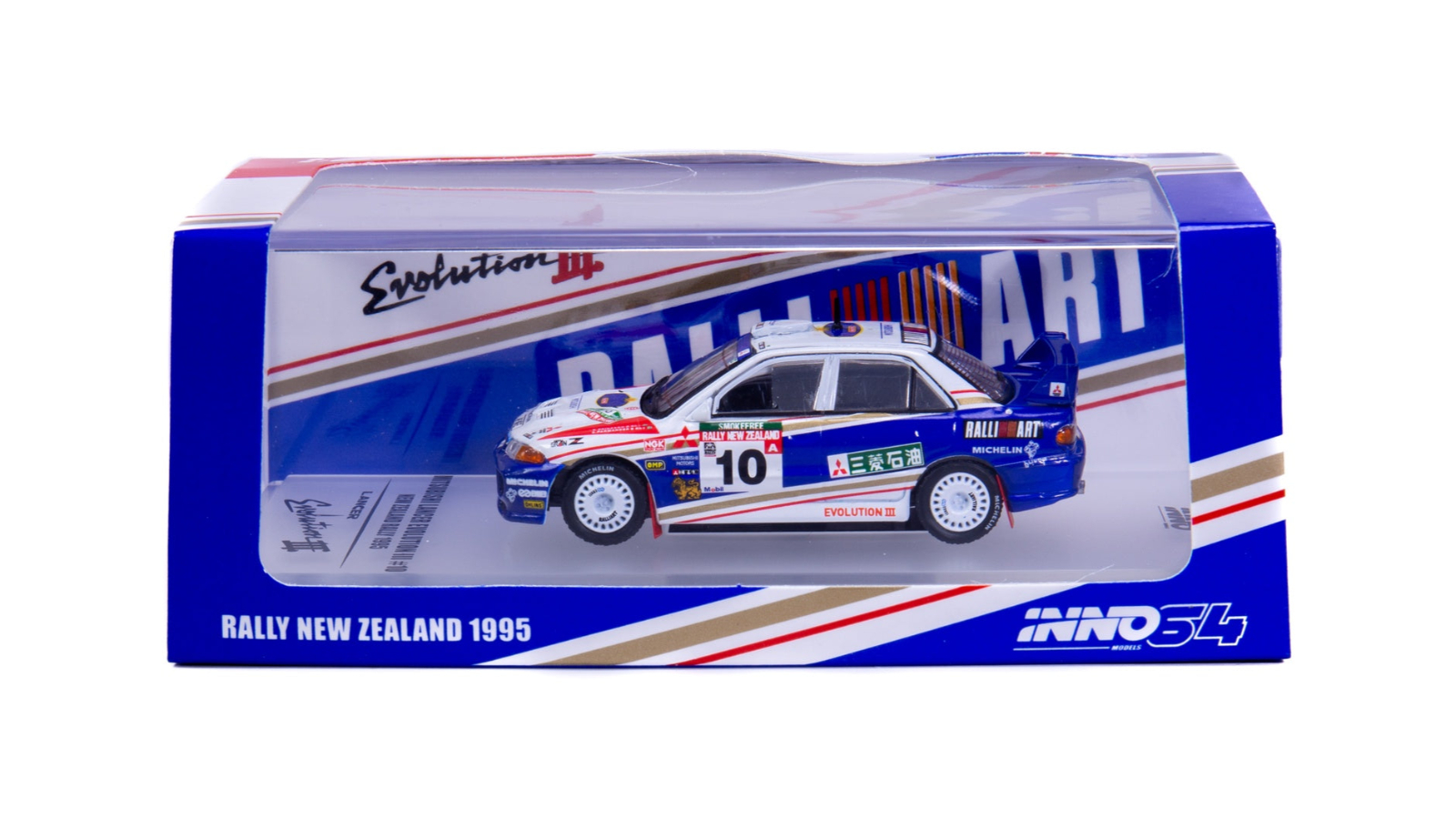 Inno64 Mitsubishi Lancer Evolution III No.10 New Zealand Rally 1995 Toy Car