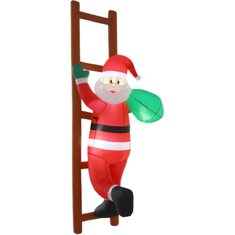 Jingle Jollys 2.45metre Christmas Inflatable Santa Climbing Ladder