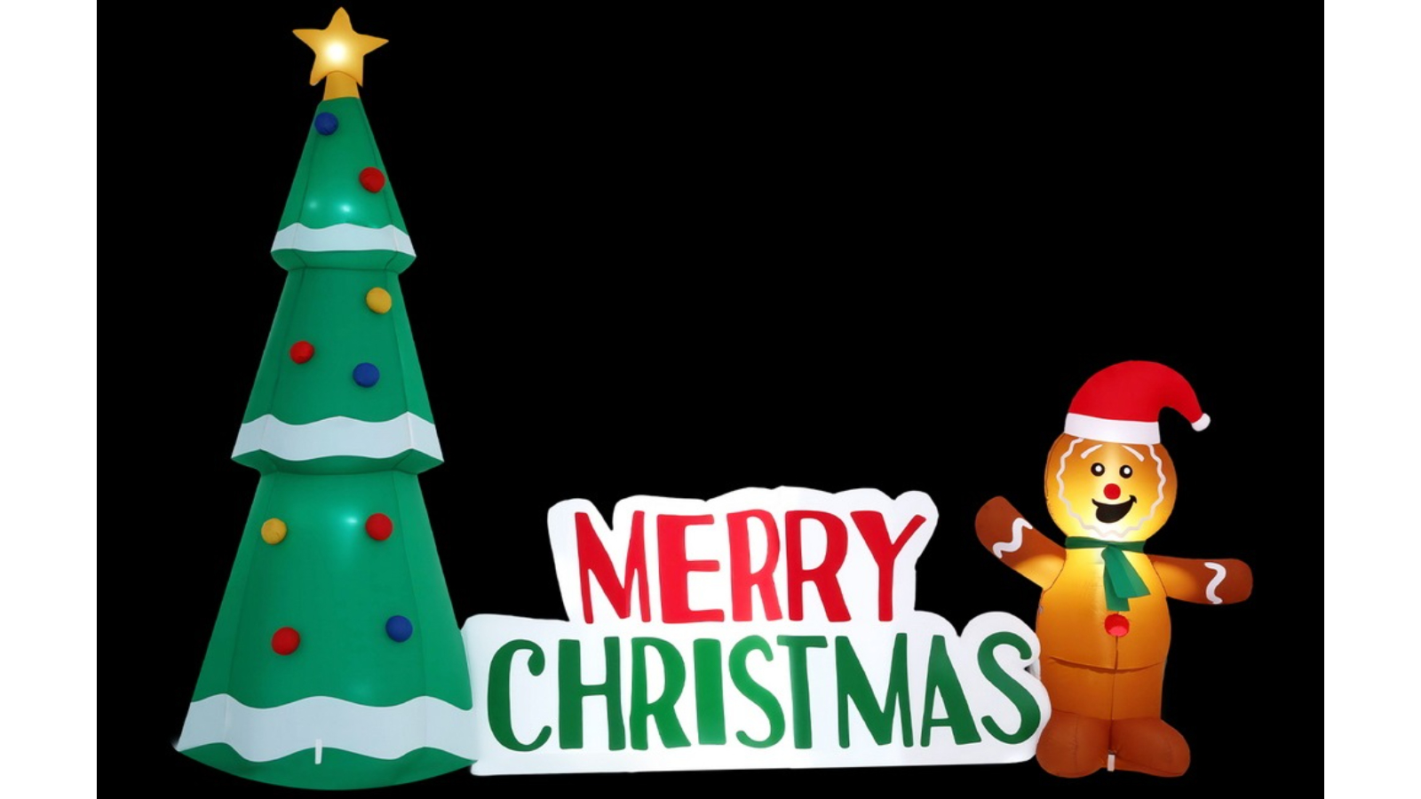 Jingle Jollys Christmas Inflatable Gingerbread Man Tree