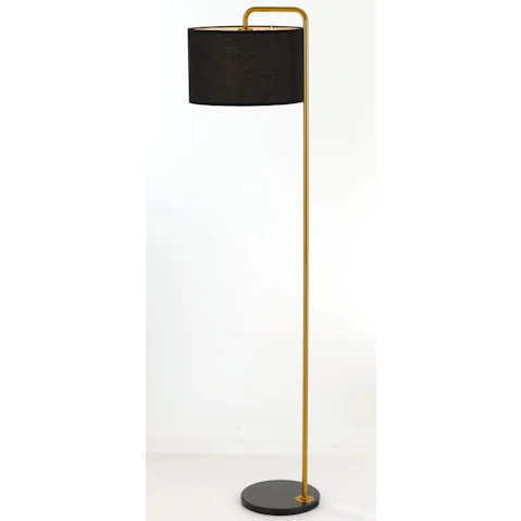 Pretty & Practical Norawood Floor Lamp Black and Gold Combination with Tall Sleek Profile