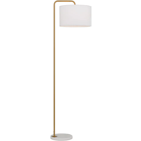 Pretty & Practical Solstone Floor Lamp Ivory Shade with Gold Accents for Subtle Warmth