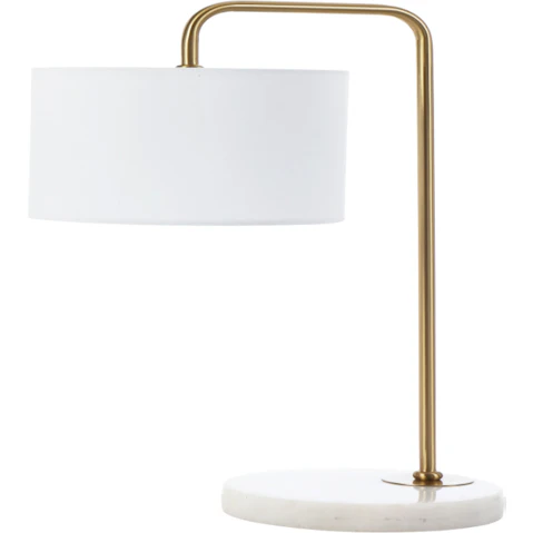 Pretty & Practical Altoshade Elegant White Gold Table Lamp with 2metre Cable and Line Switch