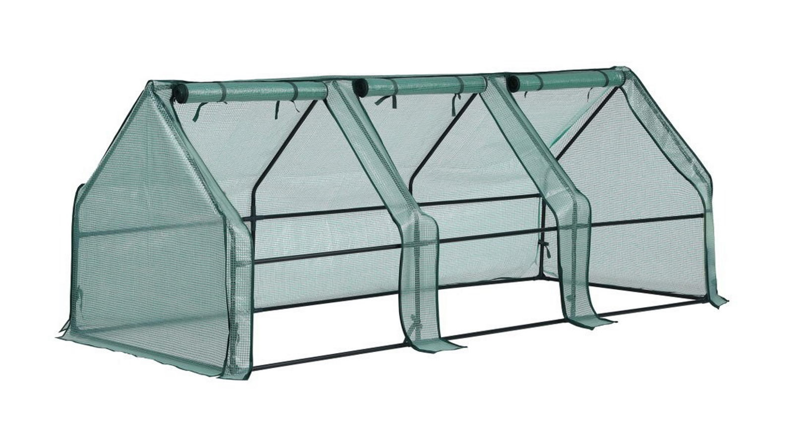 Green Fingers Mini Greenhouse 240 x 90 x 90cm Steel Frame PE Cover Outdoor Shelter